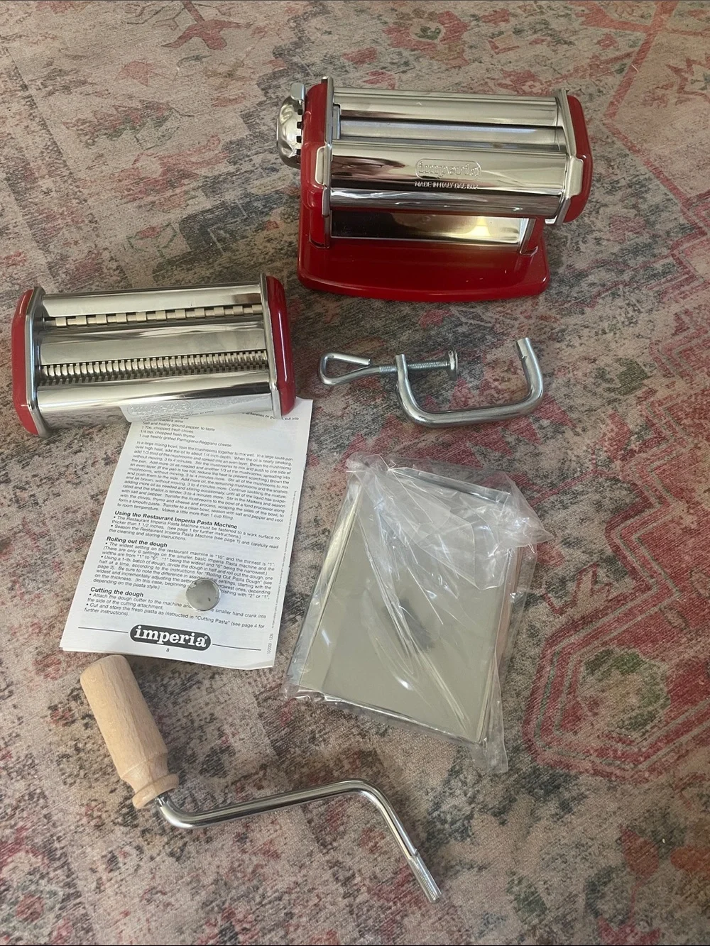 Imperia Stainless Steel Pasta Maker - Red